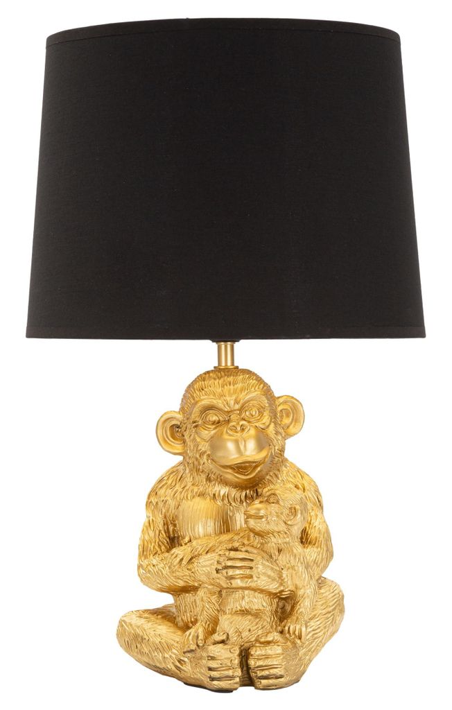 Asztali lámpa 30x50 cm, majom, arany fekete - JE PENSE - Butopêa